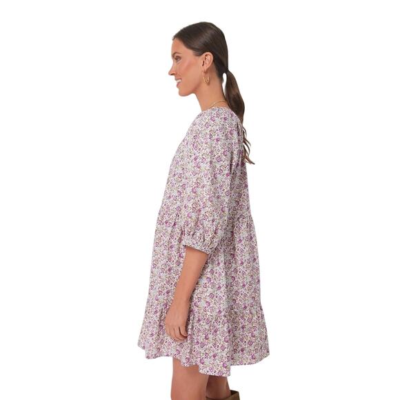 Tuckernuck Hyacinth House Floral Huckleberry Mini Dress Womens Large NWOT 255936 - Picture 2 of 12